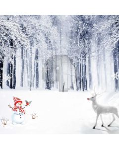 Snow Tree Snowman Deer Computer Printed Photography Backdrop HXB-292