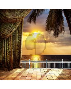 Sunset Curtain Sea Floor Computer Printed Photography Backdrop HXB-297
