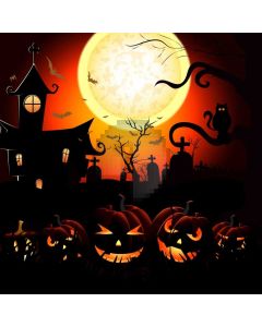 Halloween Moon House Pumpkin Latern Tree Computer Printed Photography Backdrop HXB-300