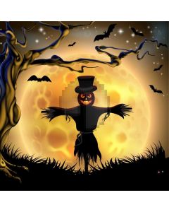 Halloween Moon Lantern Tree Grass Scarecrow Computer Printed Photography Backdrop HXB-301