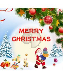 Merry Christmas Tree Snow Present Santa Claus Computer Printed Photography Backdrop HXB-317