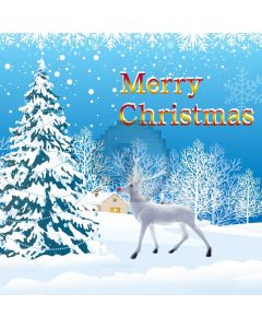 Merry Christmas Snow Tree Deer Snowflake Computer Printed Photography Backdrop HXB-318