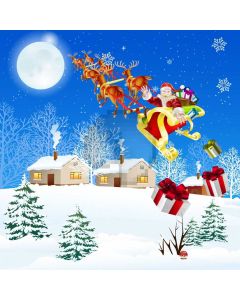 Christmas Santa Claus Present House Tree Computer Printed Photography Backdrop HXB-320