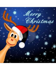 Merry Christmas Deer Snowflake Night Sky Computer Printed Photography Backdrop HXB-323