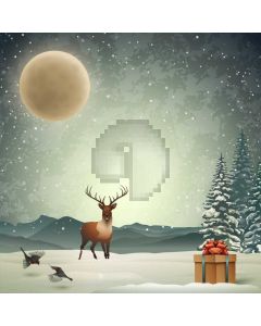 Christmas Moon Snow Deer Tree Present Computer Printed Photography Backdrop HXB-327