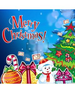 Christmas Snowman Letter Tree Presents Computer Printed Photography Backdrop HXB-329
