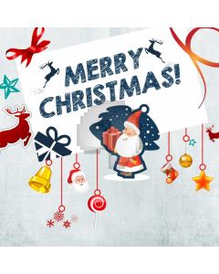 Christmas Snowman Deer Star Present Computer Printed Photography Backdrop HXB-335