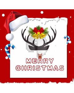 Christmas Small Bell Santa Cap Computer Printed Photography Backdrop HXB-336