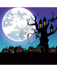 Terror Pumpkin Latern Moon Tree Computer Printed Photography Backdrop HXB-344