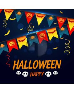 Skull Colorful Flag Lantern Bat Computer Printed Photography Backdrop HXB-386