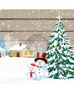 Christmas Snowman Cap House Tree Computer Printed Photography Backdrop HXB-396