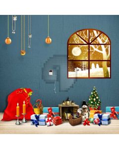 Christmas Present Window Ball Computer Printed Photography Backdrop HXB-407