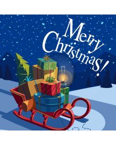 Christmas Presents Tree Snow Sky Computer Printed Photography Backdrop HXB-424