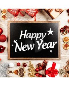 New Year Board Tree Bowknot Computer Printed Photography Backdrop HXB-426