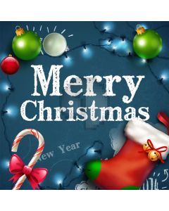 Christmas Sock Ball Small Bell Computer Printed Photography Backdrop HXB-434