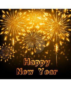 New Year Firework Sky Computer Printed Photography Backdrop HXB-448