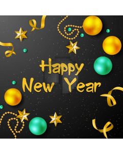 Ball New Year Star Ribbon Computer Printed Photography Backdrop HXB-452