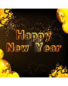 New Year Black Yellow Computer Printed Photography Backdrop HXB-454