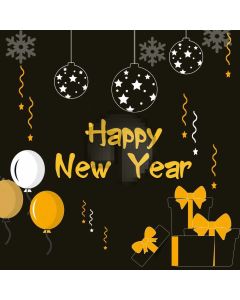 New Year Balloon Star Snowflake Computer Printed Photography Backdrop HXB-455