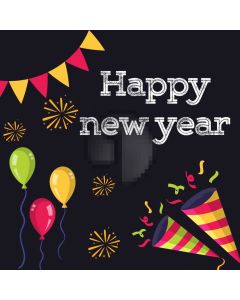 New Year Balloon Firework Ribbon Computer Printed Photography Backdrop HXB-457