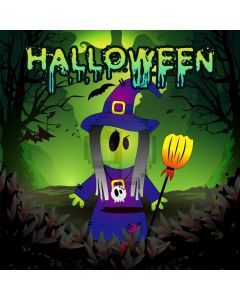 Halloween Ghost Lantern Tree Computer Printed Photography Backdrop HXB-459