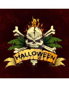 Skull Leaves Black Computer Printed Photography Backdrop HXB-472