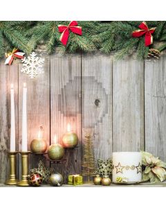 Wood Wall Candle Present Plant Computer Printed Photography Backdrop HXB-491