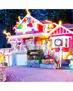 Deer House Cartoon Brick Floor Computer Printed Photography Backdrop HXB-516