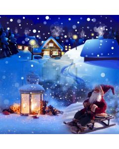 Snow Light Santa Claus House Computer Printed Photography Backdrop HXB-540