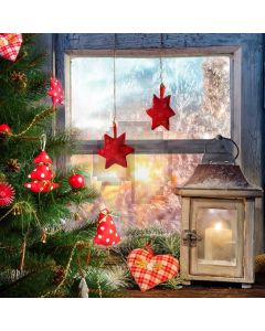 Tree Star Heart Window Sky Computer Printed Photography Backdrop HXB-544