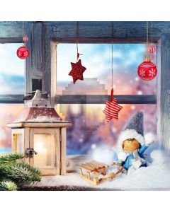 Window Light Snow Star Ball Computer Printed Photography Backdrop HXB-545