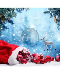 Cap Deer Snow Tree Ball Computer Printed Photography Backdrop HXB-561