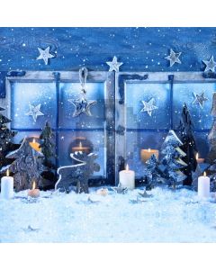 Candle Star Window Snow Computer Printed Photography Backdrop HXB-579