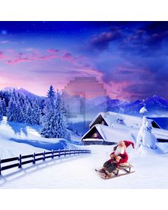 Snow Santa Claus Tree Computer Printed Photography Backdrop HXB-611
