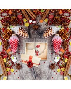 Present Snow Red Ripple Wood Floor Computer Printed Photography Backdrop HXB-620