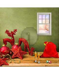 Red Deer Window Ball Candle Computer Printed Photography Backdrop HXB-656