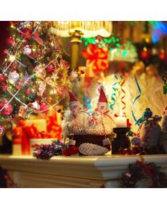 Snowman Light Present Tree Computer Printed Photography Backdrop HXB-732