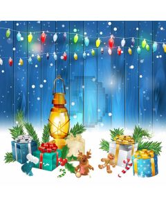 Present Wood Wall Star Snow Computer Printed Photography Backdrop HXB-734