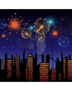 Building Firework Night Sky Computer Printed Photography Backdrop HXB-740