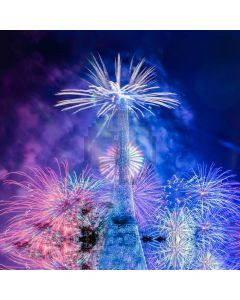 Firework Tree Colour Night Computer Printed Photography Backdrop HXB-745