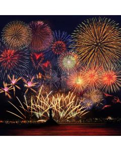Firework Light Building Computer Printed Photography Backdrop HXB-755