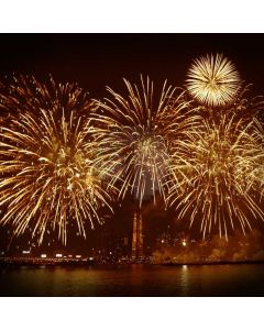 Firework River House Computer Printed Photography Backdrop HXB-758