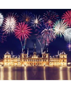 Firework Building River Light Computer Printed Photography Backdrop HXB-764