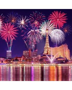 Firework Building River Light Computer Printed Photography Backdrop HXB-765
