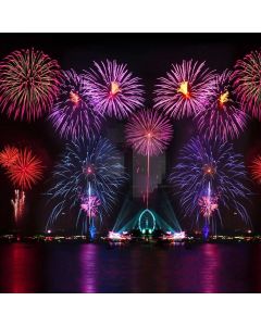 Firework River Night Light Computer Printed Photography Backdrop HXB-766