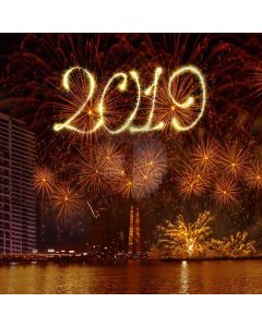Firework River Building Computer Printed Photography Backdrop HXB-779