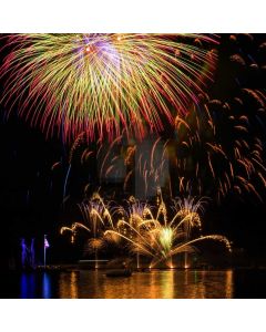 Firework River Flag Computer Printed Photography Backdrop HXB-790