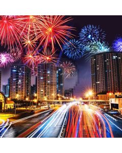 Firework Building Highway Computer Printed Photography Backdrop HXB-810
