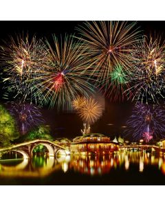 Firework River Arch River Computer Printed Photography Backdrop HXB-818