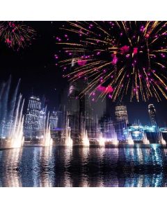 Firework Building River Light Computer Printed Photography Backdrop HXB-827